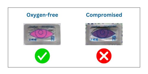Oxygen-free & compromised absorber indicator